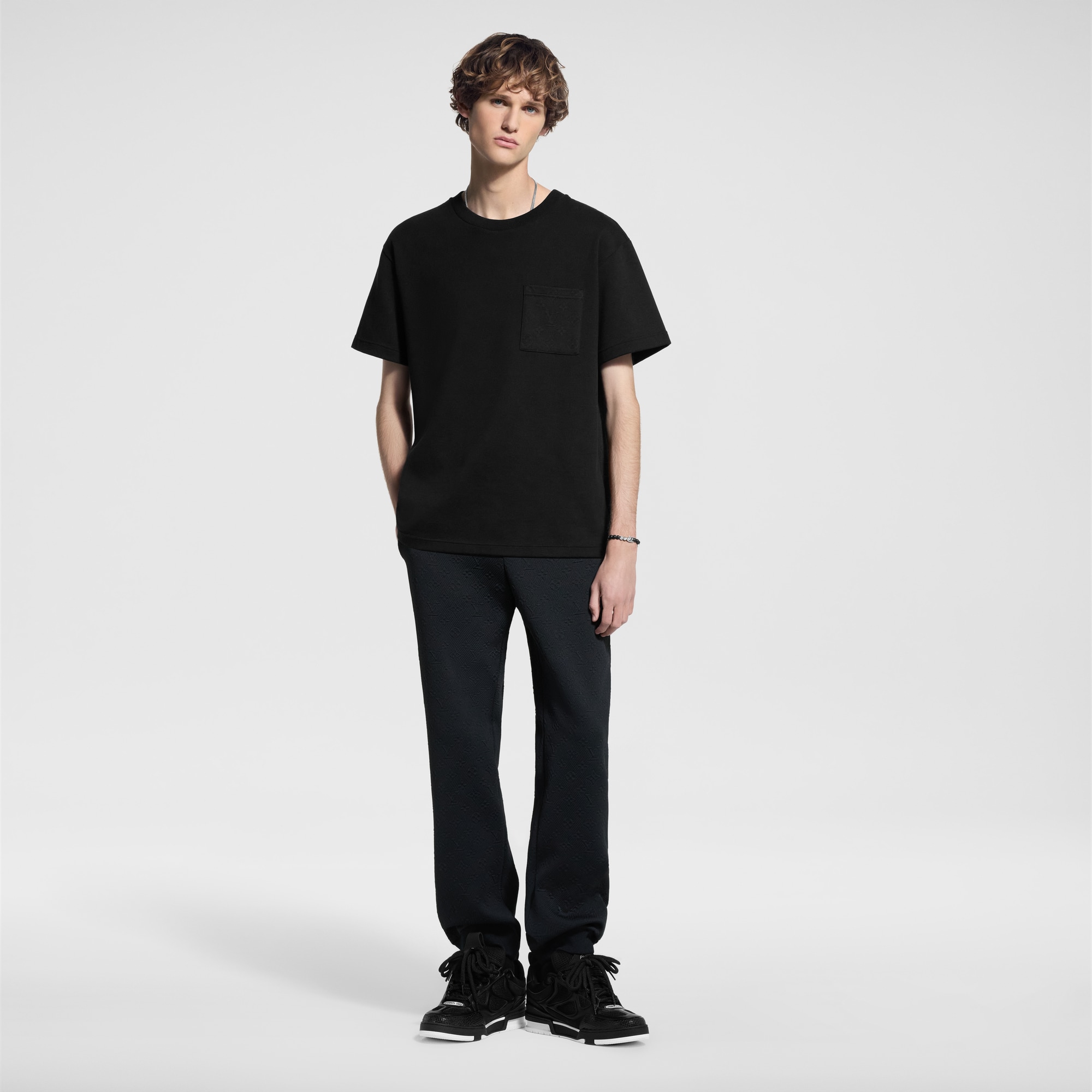 P*9様 LOUIS VUITTON ブラック Tシャツ Pique Cotton T-Shirt - Men - Ready-to-Wear | LOUIS VUITTON ®